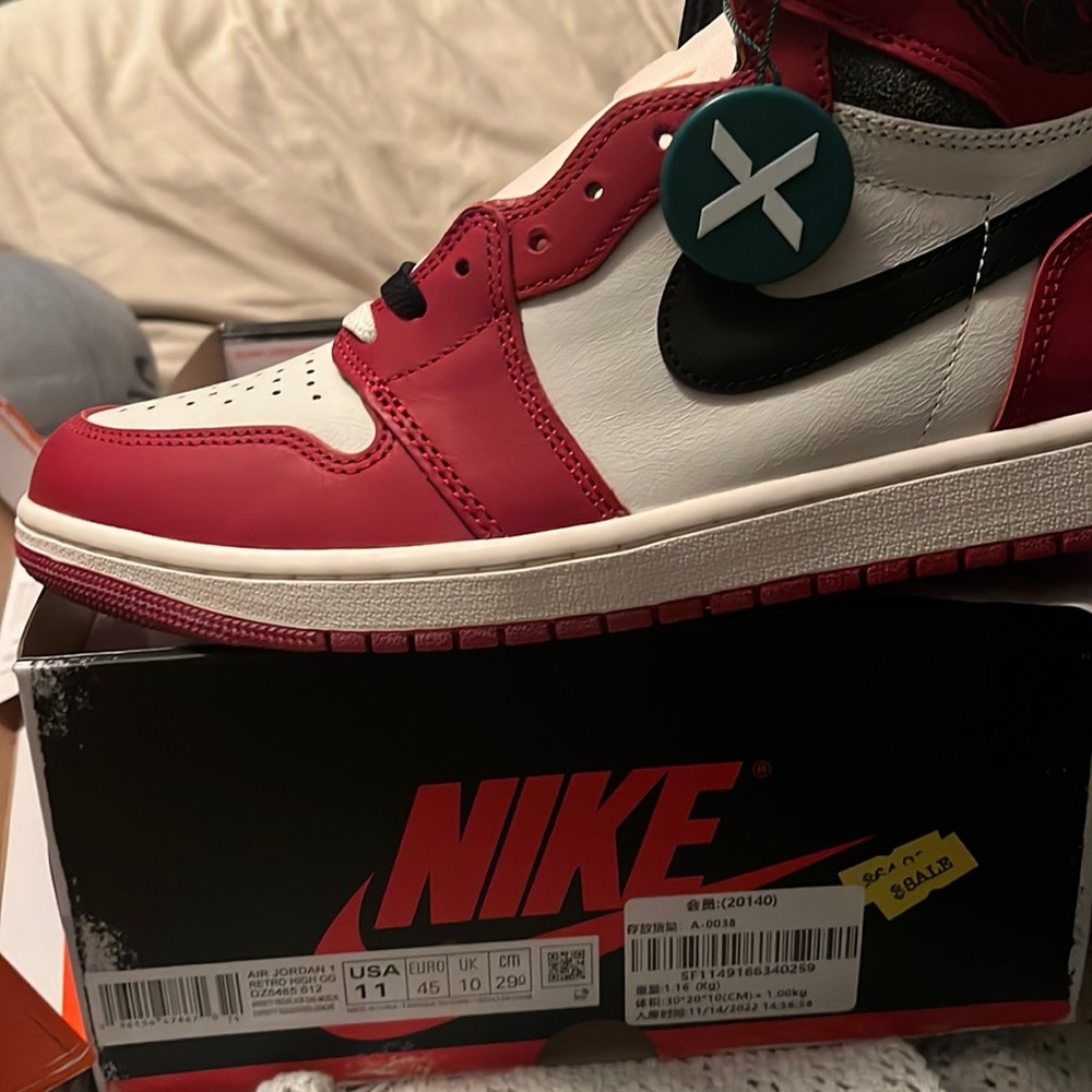 Nike jordan1, Lost and found, sz11. Never on , shoes , laces and box r perfect.